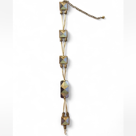 Geometric Multicolor Stone & Rope Belt - Picture 2 of 3